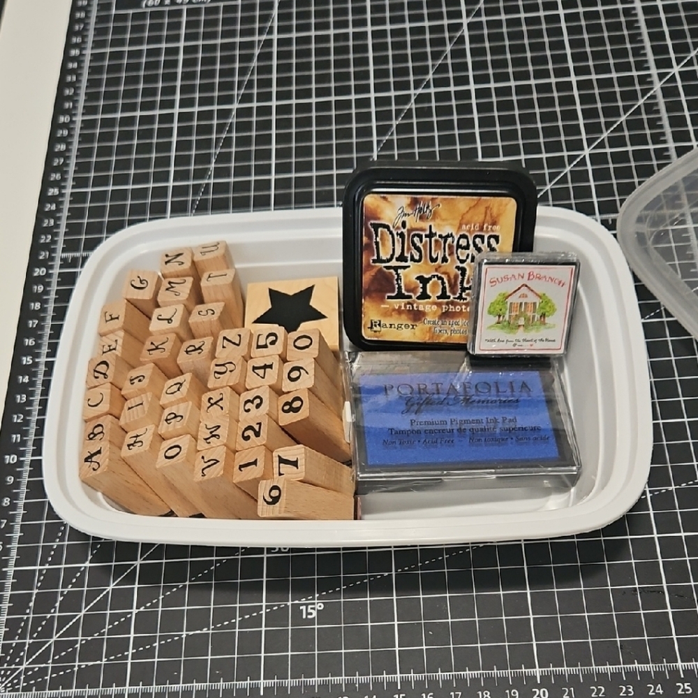 Wooden Number Stamps with Ink Pads